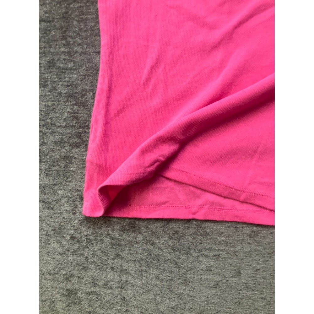 No Boundaries Tank Top Womens Medium 8/10 Hot Pink Ribbed Knit Cotton Round Neck - Picture 15 of 16